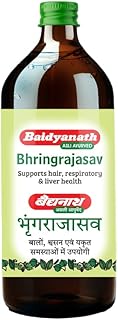 Baidyanath Bhringrajasav Syrup | Ayurvedic Hair Growth, Cough Relief & Multi-Benefit Tonic | The Ultimate Ayurvedic Solution for Respiratory Health, Liver Support, and Blood Purification | Helps in Hairfall & Premature Greying | 450 Ml