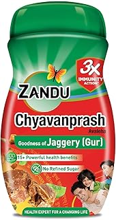 ZANDU CHYAVANAPRASH Avaleha Jaggery (Gur), Ayurvedic Immunity Booster, Provides Vitamins & Micro-Nutrients, Helps Improve Respiratory Health, 900g