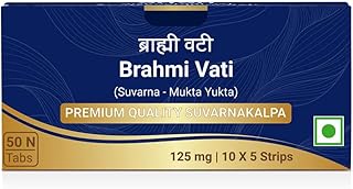 Sri Sri Tattva Brahmi Vati Suvarnakalpa With Gold| 50 Tabs - Herbal Medicine for Brain Health