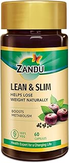Zandu Lean & Slim | Enriched With The Goodness Of 6 Herbs To Help You In Weight Loss Journey | Acts As A Metabolism Booster & Supports Weight Management, (60 Caps), Pack of 1