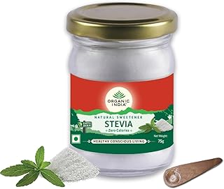 A TATA Product – Organic India Stevia Powder – 75g | Plant-Based Natural Sweetener | Zero Calories | Sugar-Free | Low Glycemic Index