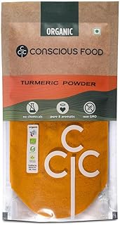 Conscious Food Turmeric Powder | 200g | Certified Organic | Antioxidant & Anti-Inflammatory | Iron-Pounded | Pure Haldi