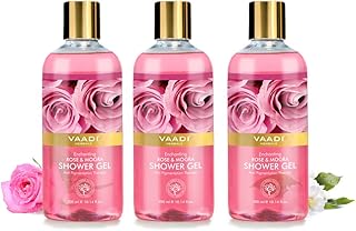 Vaadi Herbals Enchanting Shower Gel, Rose and Mogra, 300g (Pack of 3)