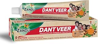 Zandu Dantveer, 100G, Fights 9 Dental Problems, With Irimedadi Oil, Advanced Ayurvedic Oral Care Toothpaste, Scientifically Proven Formula