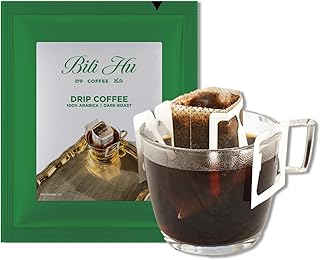 Bili Hu Coffees Hot Drip Bags, 18 Bags Make 18 Cups, Dark Roast Arabica Beans Blend, Ideal for Black Coffee or with Milk, South Indian Coffee for Home, Office & Travel Friendly (1 Sachet - 11g)