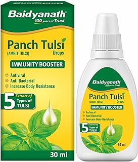 Baidyanath Ayurved Panch Tulsi Drops - 30 ml | Natural Immunity Booster with Goodness of Five Types of Tulsi