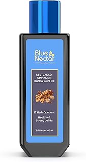 Blue Nectar Pain Relief Massage Oil with Natural Clove, Cinnamon & Mahanarayan Oils | Ayurvedic Oil Products for Ortho Relief from Joint Pain, Back Pain and Knee & Muscle Pain (17 Herbs, 100 ml)