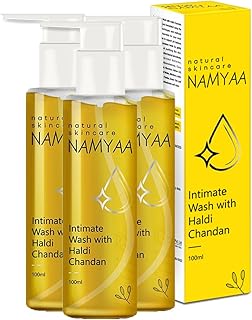 Namyaa Haldi Chandan Intimate Hygiene Wash For Women | With Germ and Odour Protection | pH Balanced|Pack Of 3 |3X100ML