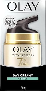 Olay Total Effects Anti Ageing Skin Cream (Moisturizer)| Fights 7 Signs of Ageing | With Niacinamide and Green Tea Extracts | Normal, Oily, Dry, Combination Skin | 50g (Gentle Day Cream)