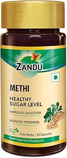 Zandu Methi Capsules (Fenugreek), Extracts of Methi known for High Content of Fibers and Antioxidants, Helps to Flush out Toxins from Body & Helps Maintain Healthy Sugar Levels - (60 Veg Capsules)