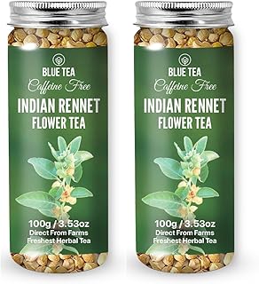 BLUE TEA - Indian Rennet Flower Tea - 200g - 200 Cups (Pack Of 2) | DIGESTIVE AID | Detox Tea - Flower Based - Herbal Tea - Caffeine - Free - No Preservatives | Pet Jar Packaging