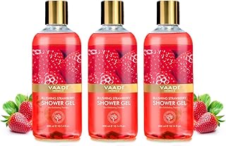 Vaadi Herbals Blushing Shower Gel, Strawberry, 300g (Pack of 3)