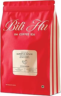 Bili Hu Coffees Roasters, Arabica Roasted Beans from Gunibyle Estate, Medium Light Roasted South Indian Estate Coffee (Pack of 1, 250 Gram)
