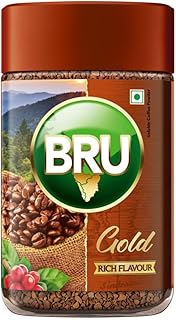 Bru Gold | Premium Freeze Dried Coffee Granules | Experience Intense Coffee Taste | Aromatic Instant Coffee Bottle | 100 gm
