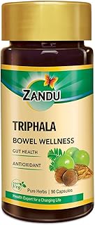 Zandu Triphala Capsules, Supports Bowel Wellness & Healthy Gut, Helps to Boost Immunity & Useful for Digestion, Antioxidant Properties - 90 Veg Capsules