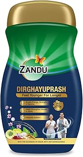 Zandu Dirghayuprash(900g) Anti AGEs Action*| Boosts Energy, Strength, Stamina | Helps Strengthens Bones & Joints | Goodness of Chyawanprash for 3X Immunity# | Helps Delay Skin Ageing | Scientifically Proven