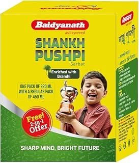 Baidyanath Shankhapushpi Sharbat - 450 ml with Free Sharbat - 220 ml