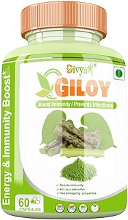 Divya Shree Giloy Capsule Promotes Healthy Skin, Provides Support To Immunity, Helps Boost Energy Ayurvedic Capsule (800mg) 60Capsules