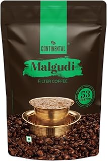 Continental Malgudi Filter Coffee Powder | 500gm Pouch | 53% Coffee - 47% Chicory | Traditional South Indian Filter Coffee Powder | Locks Real Aroma | Freshly Roasted Ground Coffee Powder