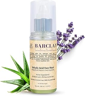 Barclay Italy 2% Salicylic Acid Anti-Acne Face Wash – Clears Acne, Fades Dark Spots & Hyperpigmentation, Controls Oil & Nourishes with 2% Niacinamide