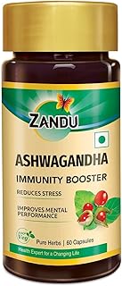 Zandu Ashwagandha 60 Veg Caps | 100% Pure Ashwagandha Root Extract | Scientifically Proven for Stress Relief With 5X Withanolide*| Boosts Immunity & Stamina | Rejuvenates Mind & Body| No Preservatives