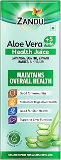 Zandu Aloe Vera + 5 Herbs Health Juice | Ayurvedic Immunity Booster | Good for Digestive Health, Skin Health & Liver Function |No Added Sugar (500ml)