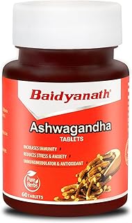 Baidyanath Ashwagandha 60 Tablets for General Wellness | Helps Release Stress & Anxiety (Pack of 1)