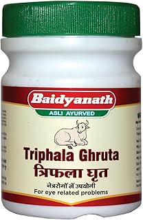 Baidyanath asli ayurved jhansi Triphala Ghrita - 100g, help for EYE sight, Hair Fall and constipation | medicated ghee ayurveda