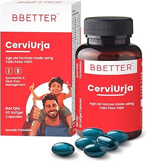 BBETTER CerviUrja - Ayurvedic Neck, Shoulder Pain Relief & Cervical Spondylitis Relief | Made by Taila Paka Vidhi Method | 60 Softgels