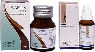 Dr Patel's Wartil drops + Wart - X tablet | Wart removal combo of tablets & drops | Removal of All Types of Warts, Corns, Callosities, olypi & Tubercles
