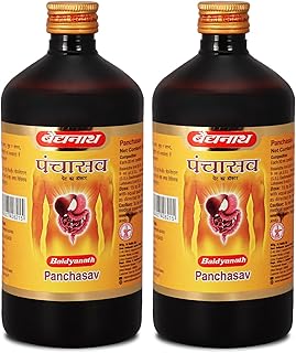 Baidyanath Panchasava Ayurvedic Syrup with Natural Ingredients for Digestive Health and General Wellness - 450ml (Pack of 2)