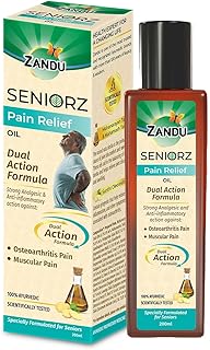 Zandu Seniorz Pain Relief Oil, 200ml, Helps Reduce Joint & Muscular Pain, Long lasting relief from Knee, Neck, Back, Shoulder, Wrist Pain, 100% Ayurvedic & Natural