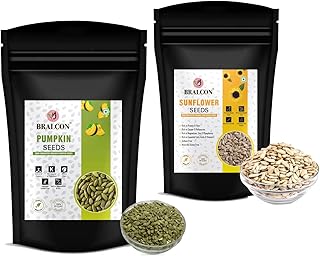 BRALCON Organic Seeds Combo (Sunflower Seeds- 100g, Pumpkin Seeds -100g) | Raw Unroasted Sunflower Seeds & Pumpkin Seeds For eating | Protein and Fiber Rich Superfood