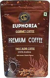 CHAI EUPHORIA Premium Gourmet Coffee Powder – 100% Arabica Beans, Classic Rich Aroma & Bold Flavor, Freshly Roasted, Smooth & Balanced, Perfect for Espresso, 200g