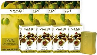 Vaadi Herbals Value Olive Facial Bars with Cane Sugar Extract, 25gm x 4