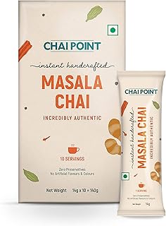 Chai Point Instant Masala Tea – 10 Sachets | Authentic Masala Chai | Instant Tea Premix with Indian Spices | Ready-to-Drink Chai