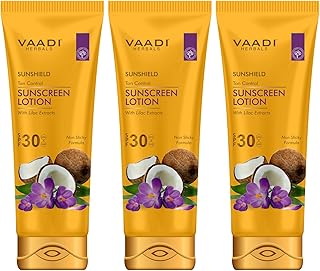 Vaadi Herbals Sunscreen Lotion SPF-30, 110g (Pack of 3)