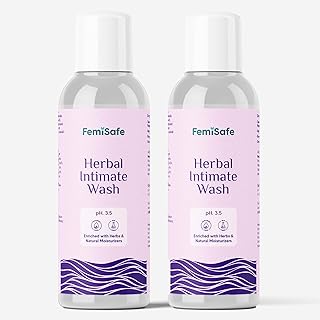 FemiSafe Valoisa Herbal Intimate Wash | Daily Hygiene with Tea Tree, Aloe Vera, Neem & Haridra | Prevents Odour, Dryness, Irritation & Itchiness | Perfectly Balances pH, SLS & Paraben Free Pack of 2