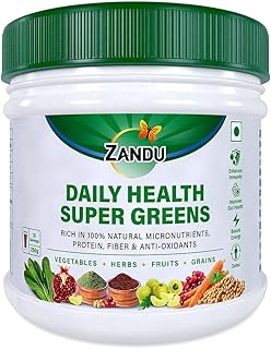 Zandu Daily Health Super Greens (250g): India’s 1st Ayurvedic Blend to Meet your Daily Nutritional Needs | 100% Natural | Contains Green Veggies, Herbs, Fruits, and Grains | Scientifically Proven