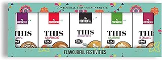 Continental THIS 3 in 1 Flavour Coffee Premix Combo (Creamy + Hazelnut + Cappuccino + Caramel + Mocha), 708gm (GIFT/FESTIVE PACK)