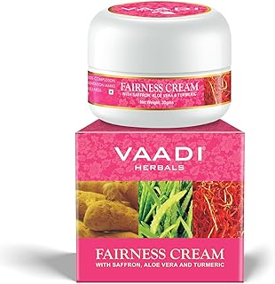Vaadi Herbals Fairness Cream, Saffron, Aloe Vera and Turmeric Extracts, 30g