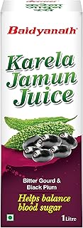 Baidyanath Karela Jamun Juice 1L | Natural Remedy For Blood Sugar Management | Helps in Reducing the Bad Cholesterol Levels & Improves overall Health and Wellness