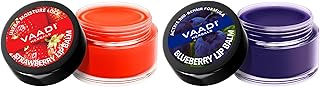 VAADI HERBALS Lip Balm, Strawberry and Honey, 10g & Lip Balm, Blueberry, 10g