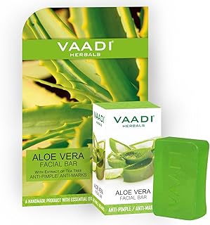 Vaadi Herbals Aloe Vera Facial Bar with Extract of Tea Tree, 25g