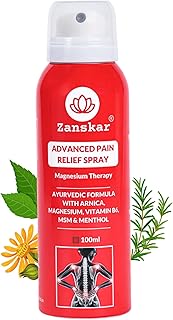 Zanskar Advanced Pain Relief Spray | Fast Action for Sore Muscles, Sports Injuries, Knee Pain, Sprains, Swelling | Cryotherapy Formula - Magnesium, Menthol, Vitamin B6, MSM & Chamomile | 100 ml