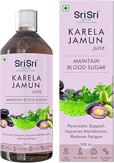Sri Sri TATTVA shuddhta ka naam Karela Jamun Juice | Maintains Blood Sugar Levels | Reduces Bad Cholesterol | Good For Digestive Health | No Added Sugar | 500 Ml I Pack of 2