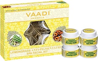 Vaadi Herbals Lemongrass Anti Pigmentation Spa Facial Kit with Cedarwood Extract, 70g