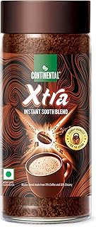 CONTINENTAL XTRA Coffe | 100g Jar | 70% Coffee - 30% Chicory Blend | Medium Roast | Strongest Instant Coffee Powder | South Indian Coffee | Chunky Granules