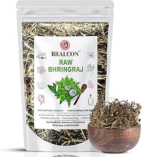 BRALCON Organic Raw Bhringraj -100g| Eclipta Alba | 100% Pure & Natural Bhringraj Leaves | Nourishment of Skin And Hair| Ayurvedic Bhringraj Dry Leaves for Hair Care Pure raw form