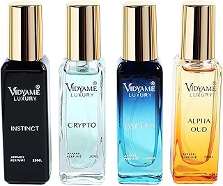 Vidyame Perfumes Illusion | Long Lasting 4X20 ml perfume gift for Men | Crypto, Oscean, Alpha Oud, Instinct | Luxury Perfumes | Magic of Perception | Pack of 2